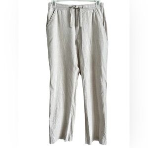 Cubavera Linen Blend Pants Sz Medium Oatmeal Beige Lightweight Resort Casual